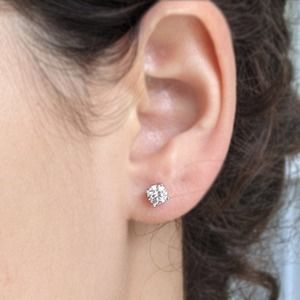 925 Sterling Silver Round Brilliant Cut Moissanite Stud Earrings 1CT DEW
